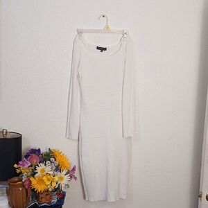 Almost Famous Elegant White Long‎ Sleeve Dress